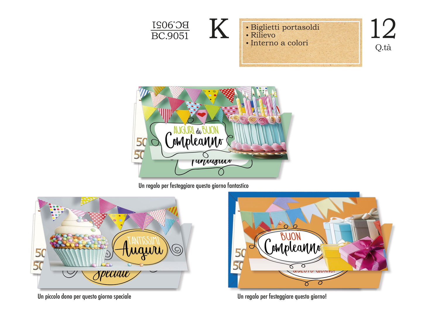 CROMO BC.9051 BIGL. PORTASOLDI BAMBINI 12pz