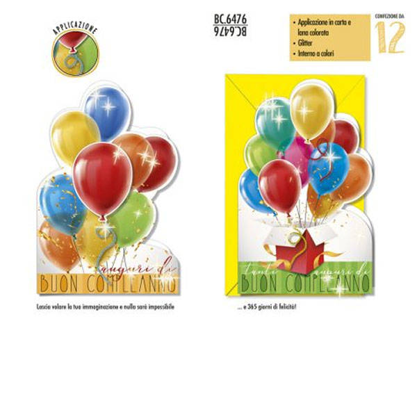 CROMO BC.6476 BUON COMPLEANO 12pz - tobacconist