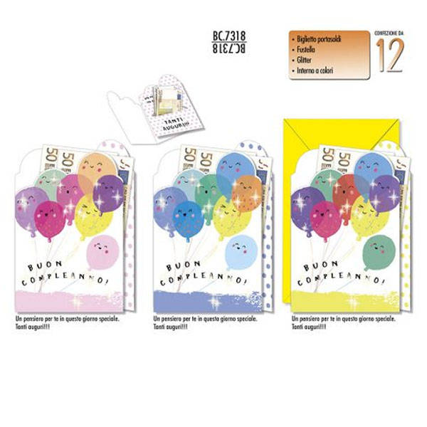 CROMO BC.7318 COMPLEANNO P/SOLDI 12pz - tobacconist