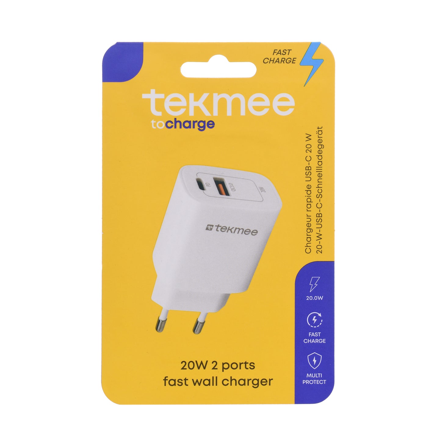 TEKMEE 20W 2 PORTS C + USB FAST 40430189