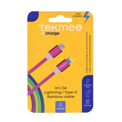 TEKMEE 1M 20W TIPE C - LIGHTNING RAINBOW 40430327