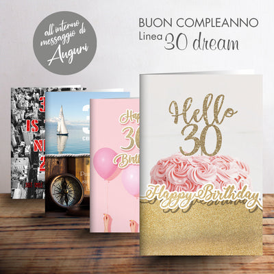 BIGLIETTI AGURALI 30 ANNI CN1223B00 12pz 4 Soggetti