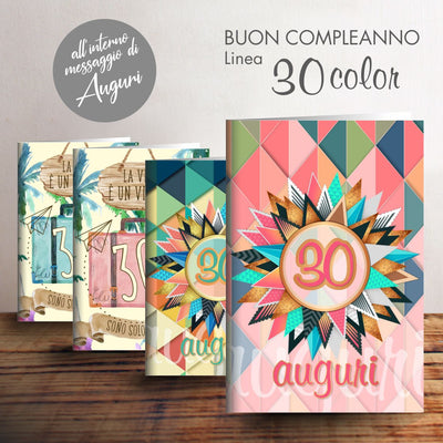 BIGLIETTI AGURALI 30 ANNI CN1220C00 12pz 4 Soggetti