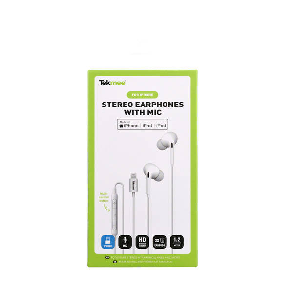 TEKMEE MFI STEREO EARPPHONES 40430138 - tobacconist