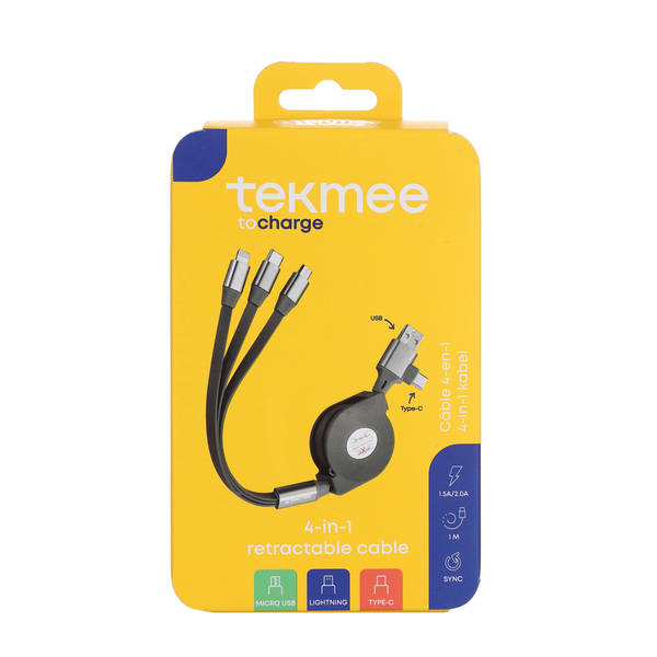 TEKMEE RETRACTABLE 4-1 CABLE 40430162 - tobacconist