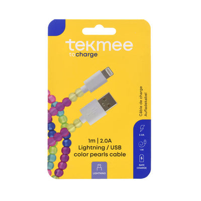 TEKMEE 1M USB LIGHTNING COLOR PEARL 40430310 - tobacconist