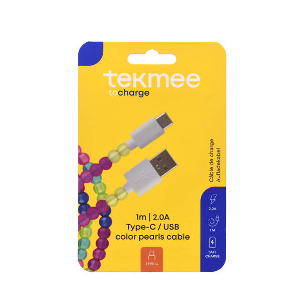 TEKMEE 1M USB TYPE-C COLOR PEARL 40430311 - tobacconist