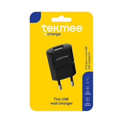 TEK 1A 1 USB PORT WALL CHARGER BLACK 40430194