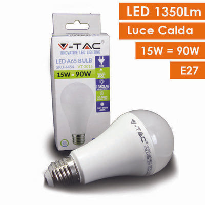 V-TAC LED 15W BULB 4500K E27 4454-2015 - tobacconist