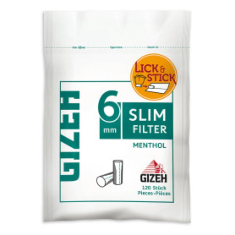 GIZEH FILTRI SLIM MENTHOL 6MM - tobacconist