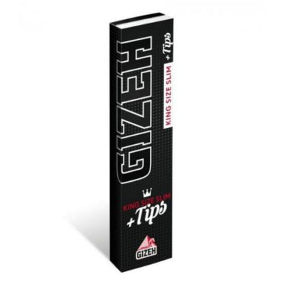 GIZEH EXTRA FINE BLACK KS SLIM+TIPS 26 - tobacconist