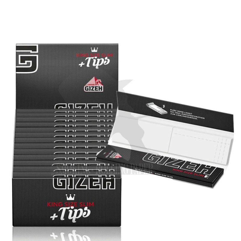 GIZEH EXTRA FINE BLACK KS SLIM+TIPS 26 - tobacconist