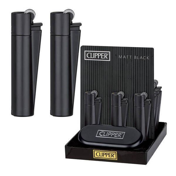 CLIPPER METAL LARGE MATT BLACK CM054 - tobacconist