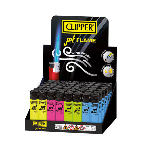 CLIPPER LARGE JET SOFT TOUCH FLUO 48pz - tobacconist